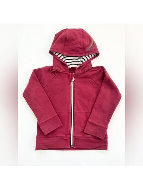 Peekaboo Beans Burgundy Dinosaur Hooded Zip-Up Hoodie